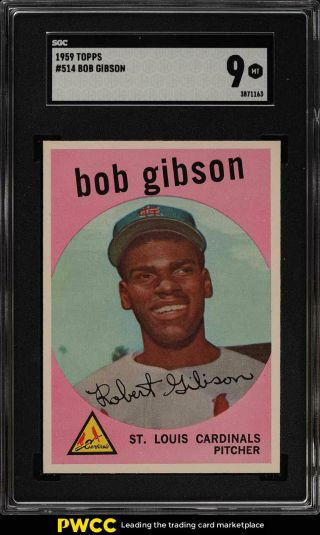 1959 Topps Bob Gibson Rookie Rc 514 Sgc 9 (pwcc)