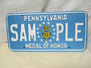 Pennsylvania - Medal Of Honor - Sample License Plate