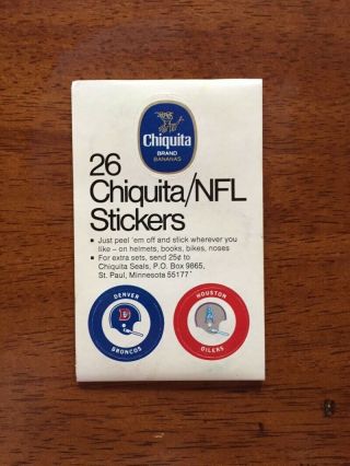 1971 Chiquita Banana Nfl Stickers Full Set