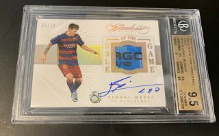 2016 - 17 Panini Flawless Gold Patch Auto Lionel Leo Messi /10 Bgs 9.  5/10