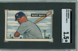 1951 Bowman 253 Mickey Mantle Sgc 1.  5 Fair Hof Rc Nyy