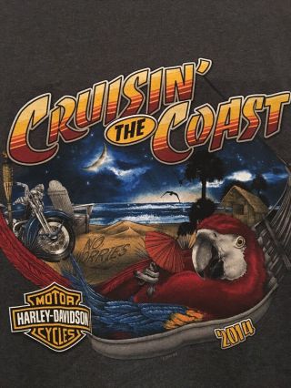 Harley - Davidson T - Shirt Size 2 Xlarge " Crushin The Coast " South Carolina