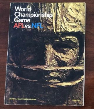 1967 Afl - Nfl Championship First Bowl I (1) Program Packers Vs.  Chiefs