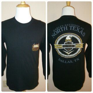 Harley Davidson Mens T - Shirt Size Medium M Dallas North Texas Long Sleeve