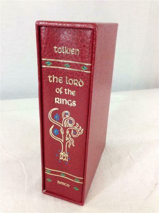1987 Hmco Jrr Tolkien Lord Of The Rings Collector’s Edition Red Leather Book
