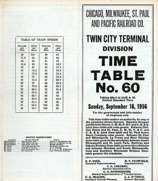 Milwaukee Road - Twin City Terminal Division - Number 60 - September 1956