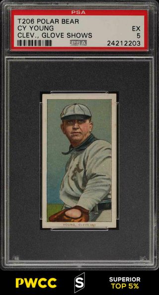 1909 - 11 T206 Cy Young Glove Shows Psa 5 Ex (pwcc - S)