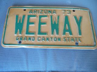 1973 Arizona Grand Canyon State Vanity License Plate