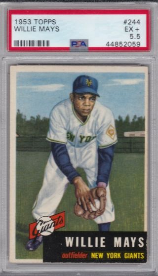 1953 Topps Willie Mays Short Print 244 Psa 5.  5 Hof Gorgeous Iconic Card