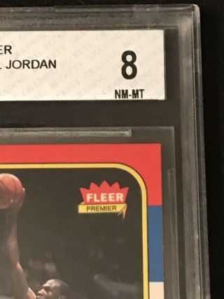 1986 - 1987 Fleer Michael Jordan Rc BGS 8 57 Basketball Card Beckett Rookie Bulls 3