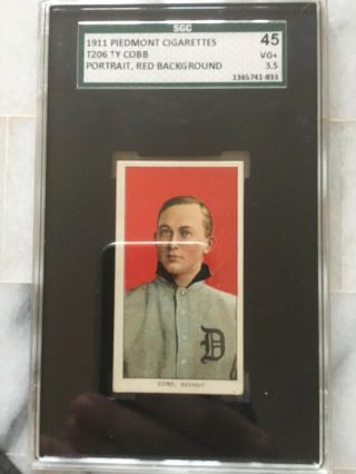 T206 Ty Cobb Red Piedmont Rare Baseball Card Vintage Sgc Psa Bgs