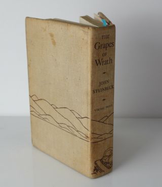 John Steinbeck The Grapes of Wrath 1st Ed 1939 previous owner Wessel Smitter 2