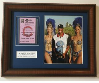 Tiger Woods 1st Pga Victory Framed With Ticket