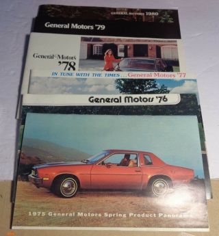 6 Collectible General Motors Car Company Product Catalogs 1975 - 1980