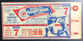 1968 World Series Game 7 Ticket Stub Cardinals Vs.  Yankees At Busch Stadium