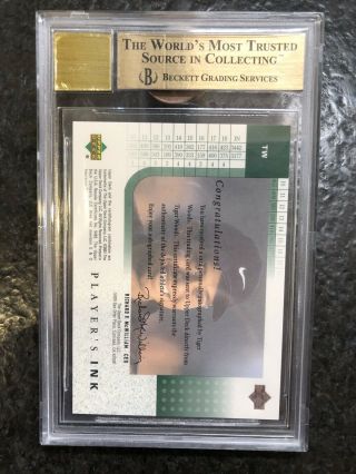 2001 Tiger Woods Upper Deck UD Players ink Auto Rookie RC BGS 10/10 Pristine 2