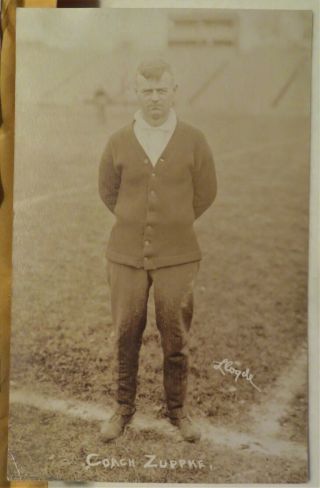 Robert Bob Zuppke University Of Illinois Football Real Photo Postcard Circa 1916