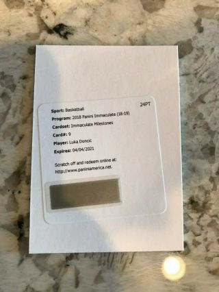 2018 - 19 Immaculate Luka Doncic Rc Milestones Auto /25