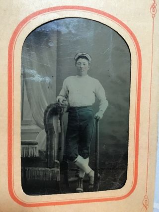19th Century Sava Goodrich Baseball Tin Type Photo in Uniform Tintype 2