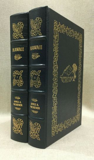 Hawaii James A Michener 2 Volumes Easton Press Leather Collectors Edition