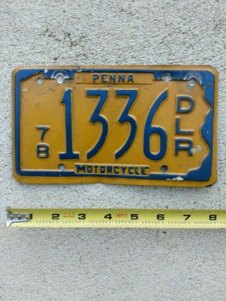 1978 Pennsylvania Motorcycle Dealer License Plate.
