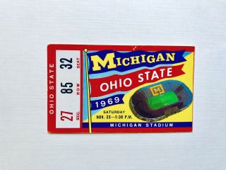 1969 Michigan V Ohio State Ticket Stub Woody Hayes V Bo Schembechler 10 Year War