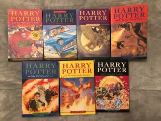 1st Edition Early & 1st Print U.  K.  Bloomsbury Harry Potter Set,  J.  K.  Rowling