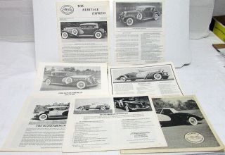 1980s Duesenberg Ii By Elite Heritage Motors Corp Sales Brochure Data Sheet Set