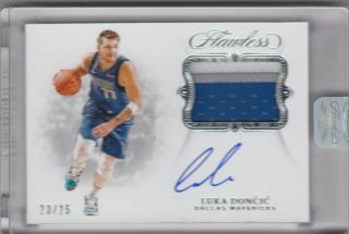 Luka Doncic 2018 - 19 Panini Flawless Rookie Rc Patch Auto 23/25