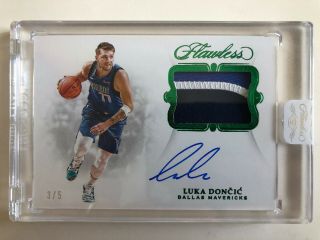 18 - 19 Flawless Sp - Ldc Luka Doncic Rookie Patch Autograph Auto Card Emerald 3/5