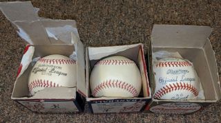 1950 3 Official Baseballs In Boxes 1950 