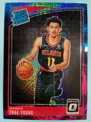 2018 - 19 Donruss Optic : Trae Young Rated Rookie Choice Nebula Prizm Rc 1 Of 1