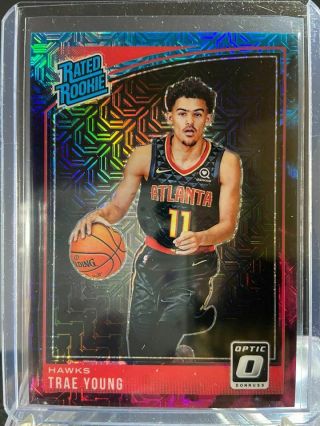 2018 - 19 Donruss Optic : Trae Young Rated Rookie Choice Nebula Prizm Rc 1 of 1 3