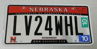 2007 Nebraska University Huskers Vanity License Plate Lv24whl Love To 4 - Wheel