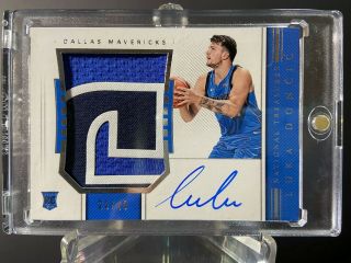 2018 - 19 National Treasures Luka Doncic Horizontal Rpa Rookie Patch Auto 22/49