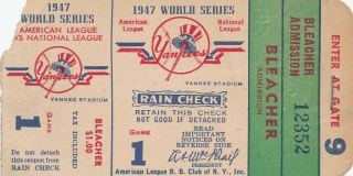 1947 World Series Game 1 Ticket Stub & Scorecard Jackie Robinson Debut