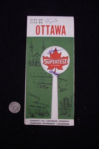 Green Supertest All Canadian City Of Ottawa Map 1964 Edition