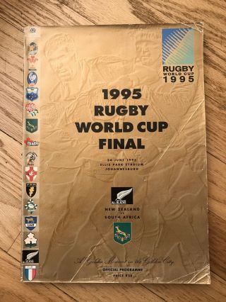 1995 Rugby World Cup Final Programme - South Africa V Zealand - Famous Game
