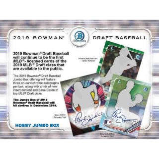 2019 Bowman Draft Baseball Hobby Jumbo 8 - Box Case Release (12/04)