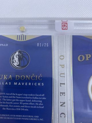 2018 - 19 Opulence Luka Doncic Rookie Auto 3 Color Patch Jersey Booklet ed 01/25 3
