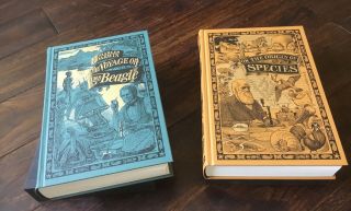 Charles Darwin Origin Of Species & Voyage Of Hms Beagle Folio Society 2 Books