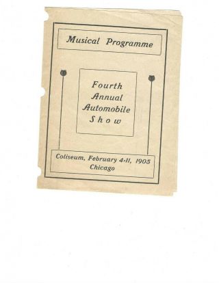 1905 Chicago Automobile Show Musical Programme