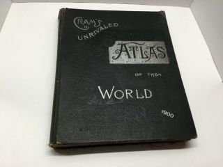 Cram’s Unrivaled Family Atlas Of The World Indexed - By Geo F.  Cram 1900