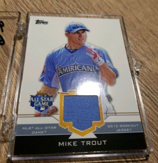 Mike Trout 2012 Topps All Star Game Workout Jersey Patch As - Mit Angels Mvp