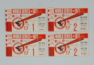 4 - 1971 World Series Tickets Game 1 Game 2 Memorial Stadium Baltimore Orioles