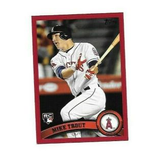 Mike Trout 2011 Topps Update Target Red Border Rc Rookie Please Read