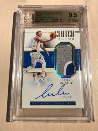 2018 - 19 National Treasures Luka Doncic Rpa Rc Auto Patch 22/25 Bgs 9.  5 True Gem