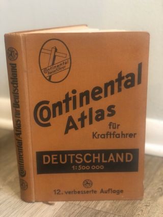 Continental Atlas Fuer Kraftfahrer Motoring Guide 1934 Germany Deutschland Maps