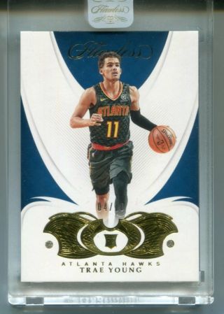 2018 - 19 Panini Flawless Rc 82 Trae Young Gold Double Gems 04/10
