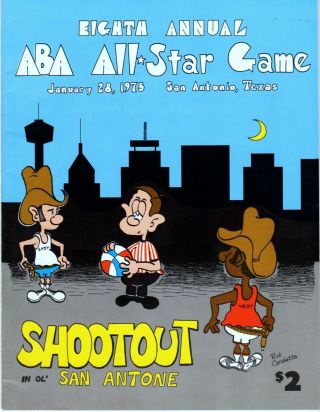 1975 Aba Eighth Annual All Star Game Program From San Antonio